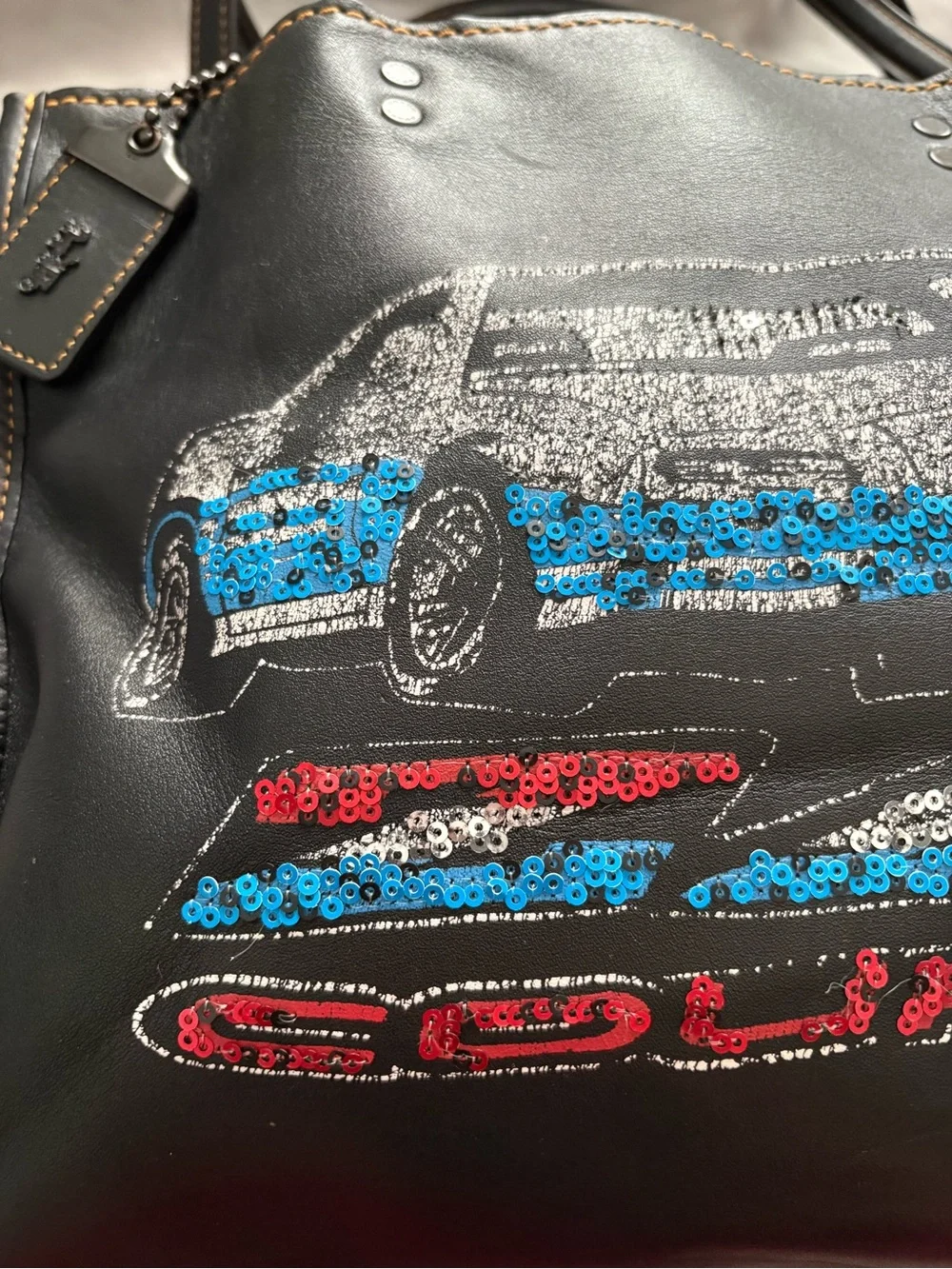 Coach 1941 Rogue Car Sequin Embellishment Bag 20315